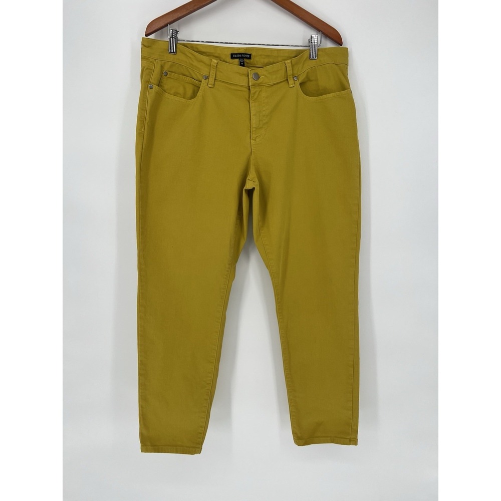 Eileen Fisher Organic Cotton Stretch Jeans Size 16 Straight Leg Minimalist